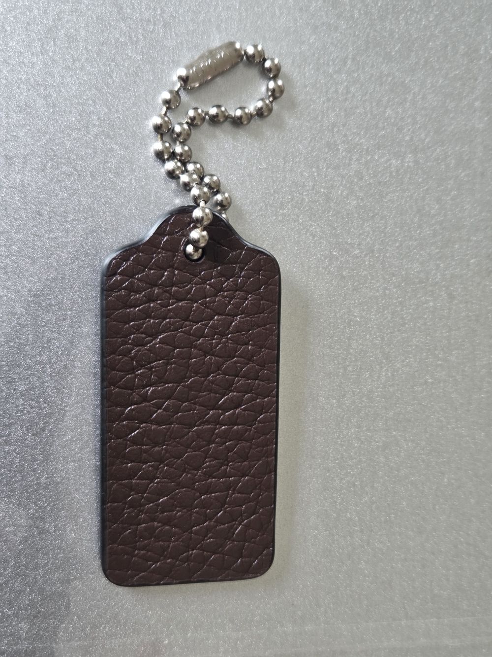 Coach Brown Pebbled Leather Logo Tag 2.25" - Picture 4 of 4